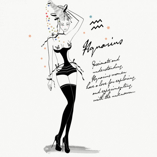 Aquarius - AstroPinUp - Zodiac - Drawing