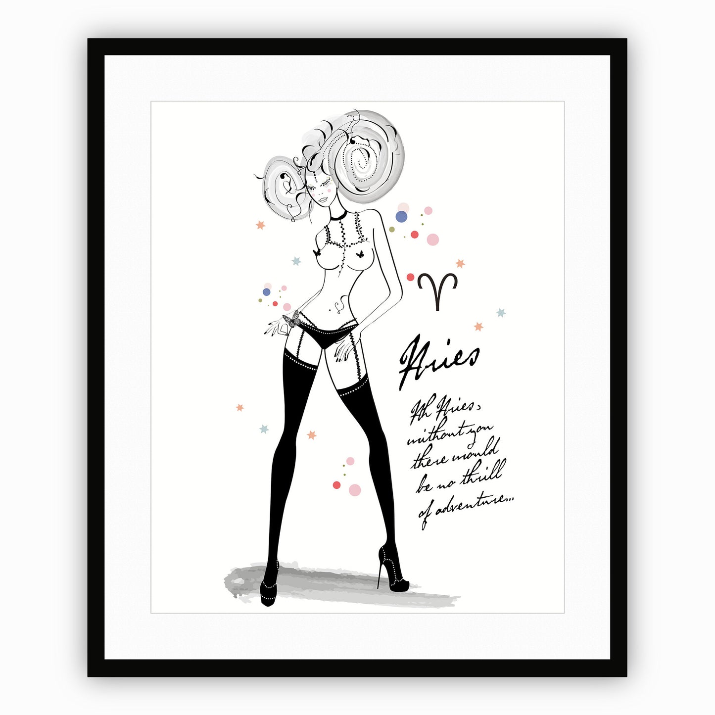 Aries - AstroPinUp - Zodiac - Art Print