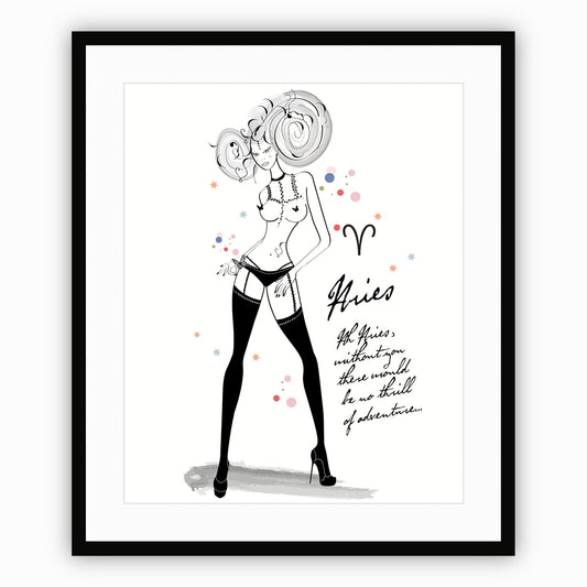 Aries - AstroPinUp - Zodiac - Art Print