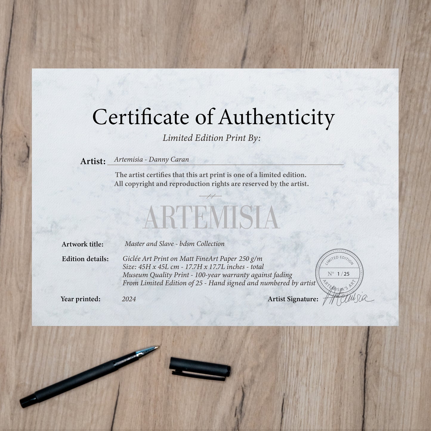 Mistress Dominatrice and her slave - Art Print