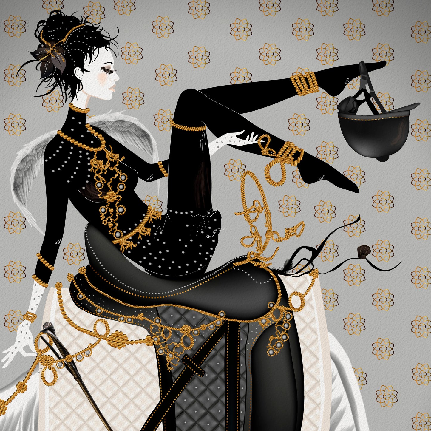 An Angel in the Saddle - Horse - Dressage - Burlesque Star - Equestrian