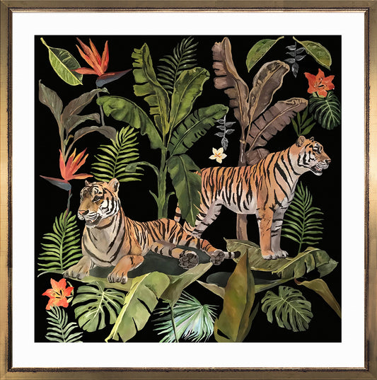 Two Tigers 2 - Art Print Canvas