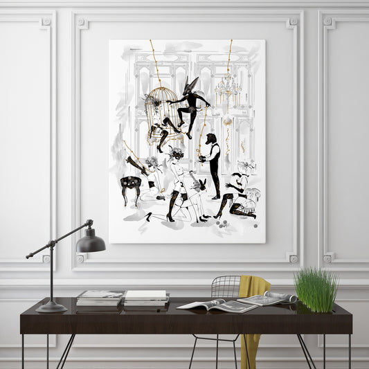 Room N°507 bdsm - mixed-media drawing