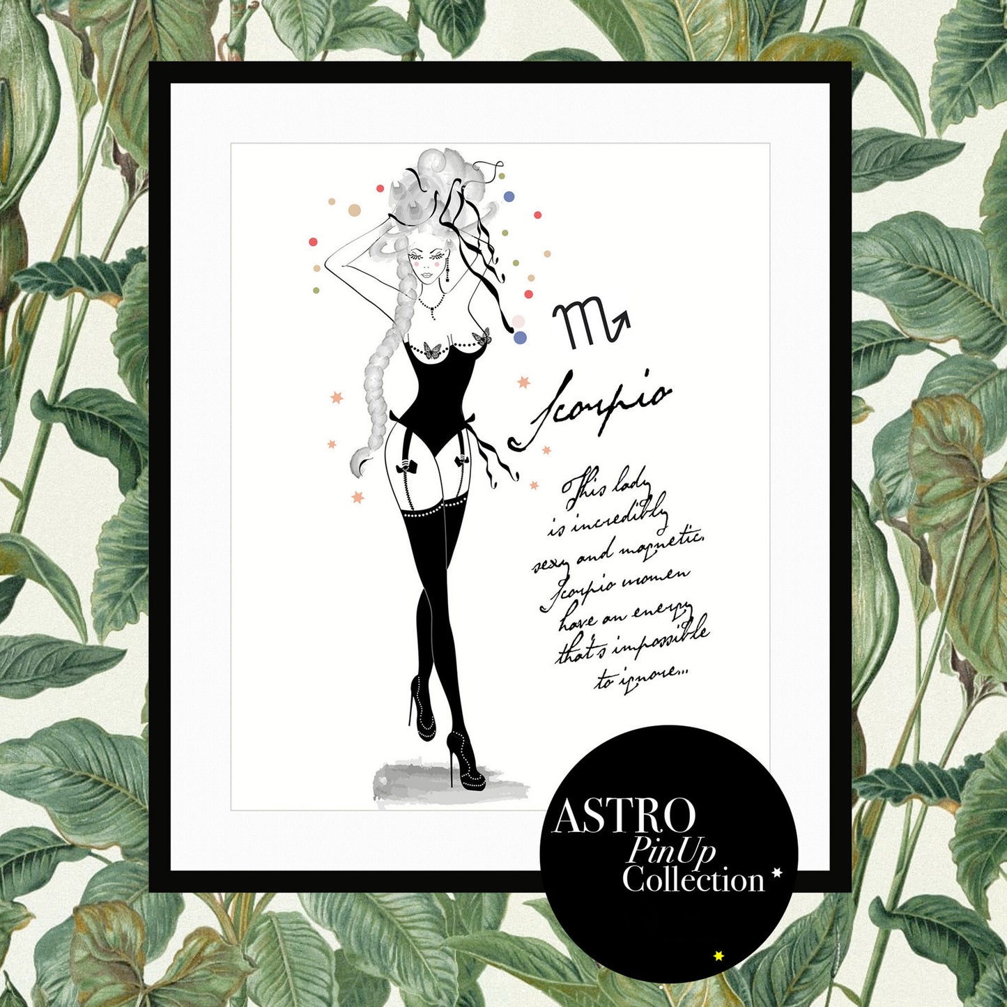 Scorpio - AstroPinUp - Zodiac - Art Print