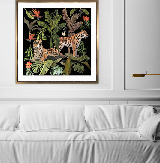 Two Tigers 2 - Art Print Canvas