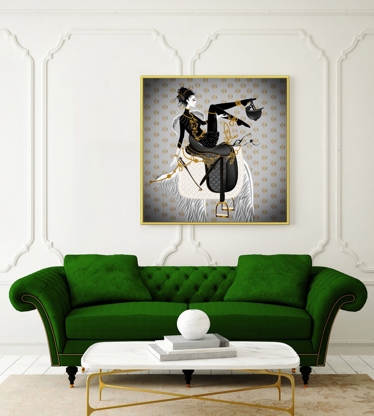 Angel in the Saddle - Art Print Canvas