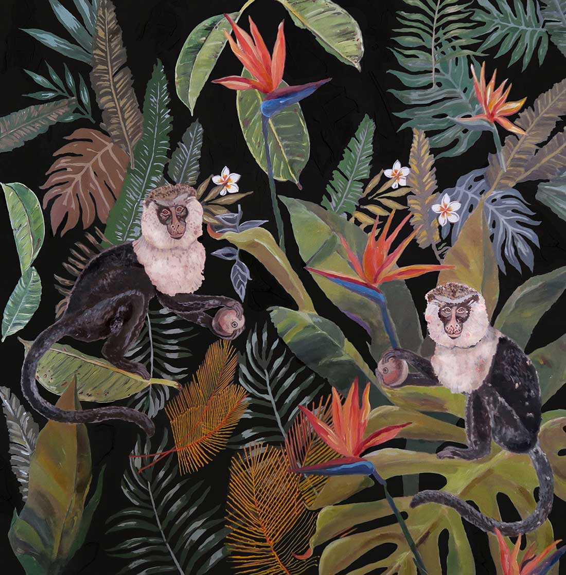 Jungle N°2 - Two Monkeys - Painting