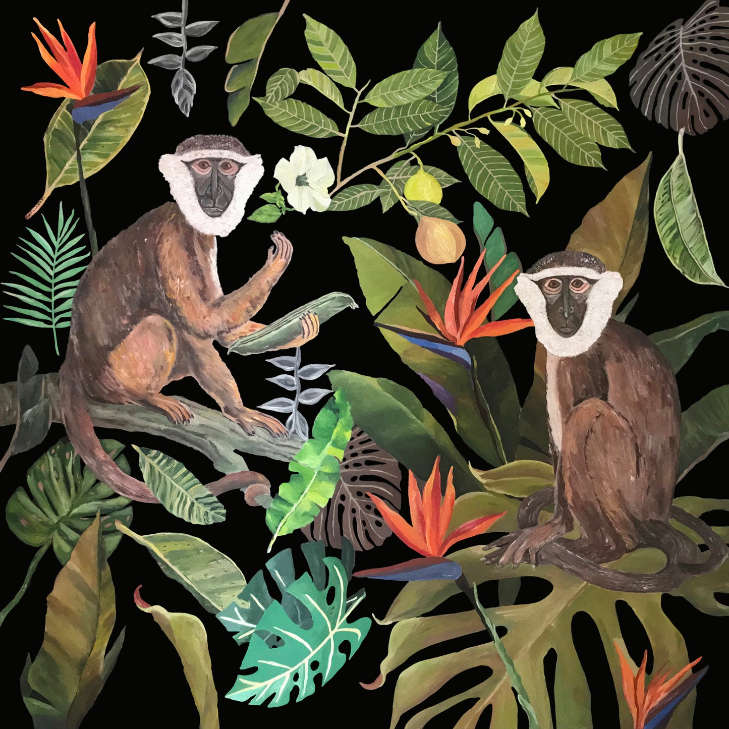 Jungle N°5 - Fern - Tropical - Monkeys