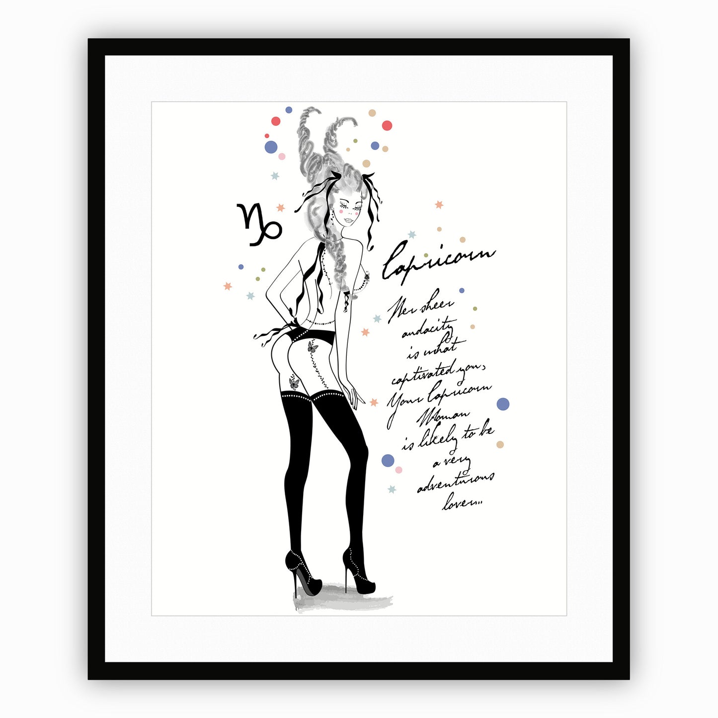 Capricorn - AstroPinUp - Zodiac - Art Print