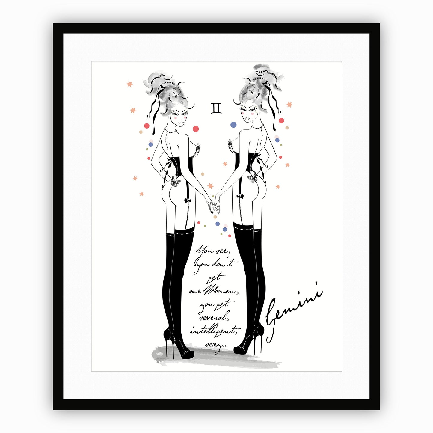 Gemini - AstroPinUp - Zodiac - Art Print