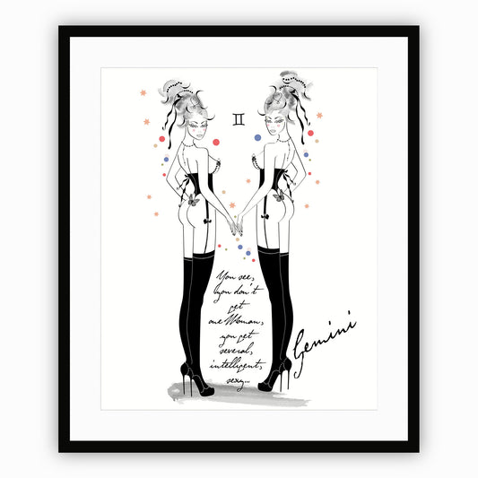 Gemini - AstroPinUp - Zodiac - Art Print