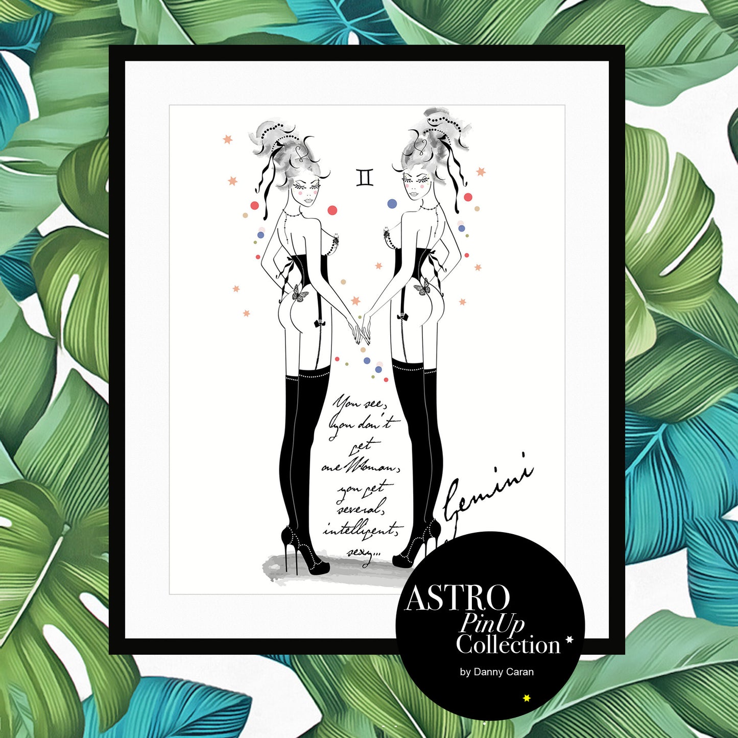 Gemini - AstroPinUp - Zodiac - Art Print