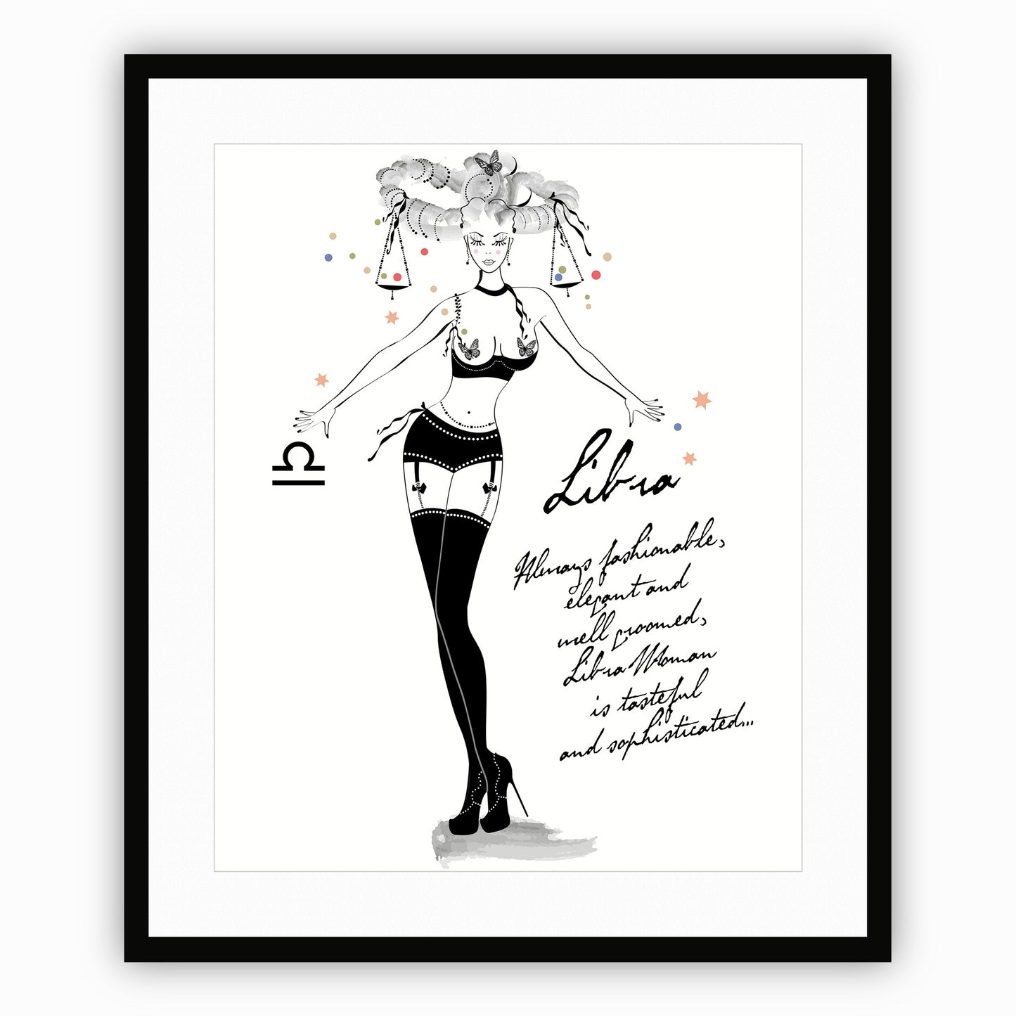 Libra - AstroPinUp - Zodiac - Art Print