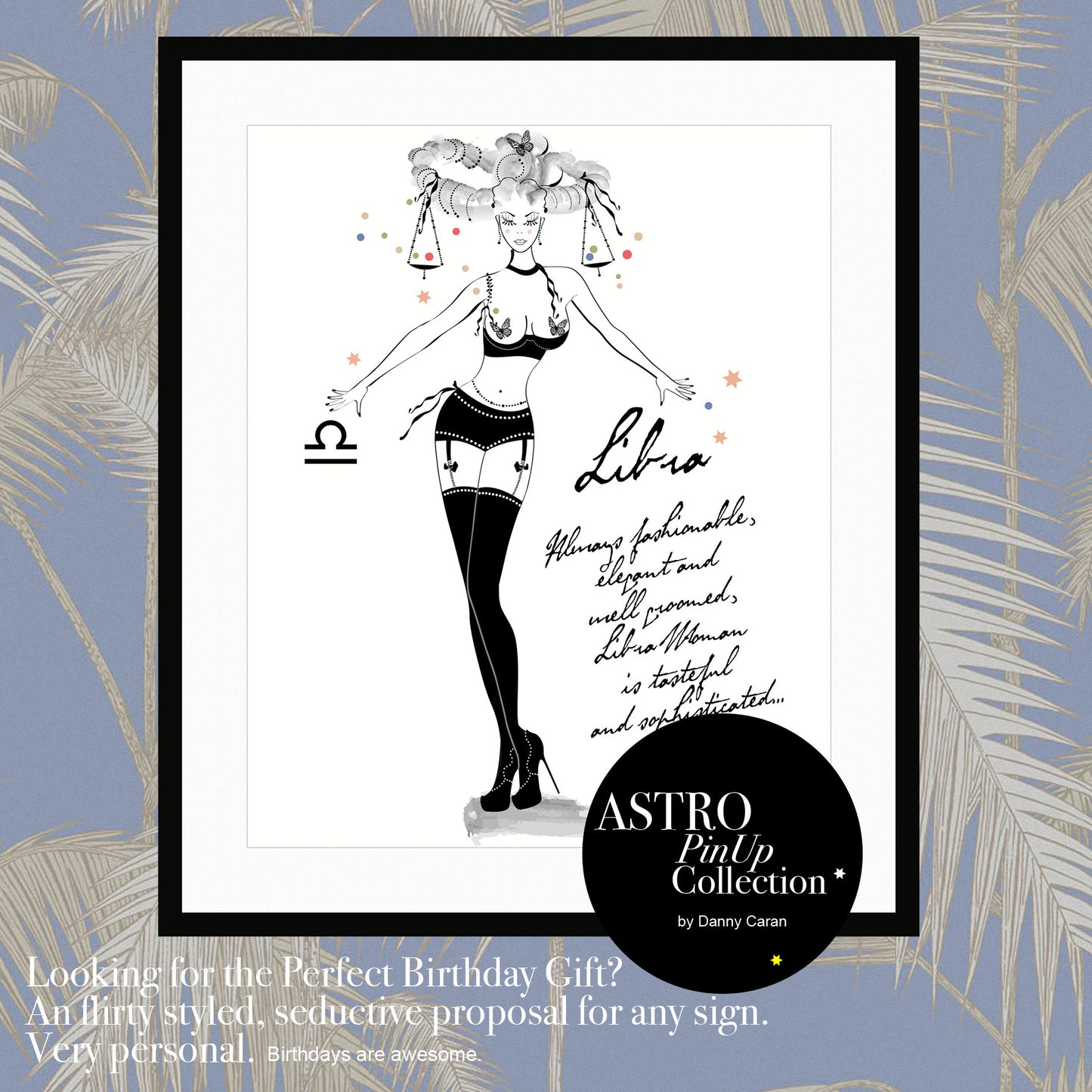 Libra - AstroPinUp - Zodiac - Art Print