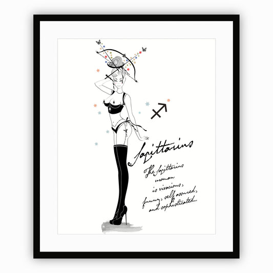 Sagittarius - AstroPinUp - Zodiac - Art Print