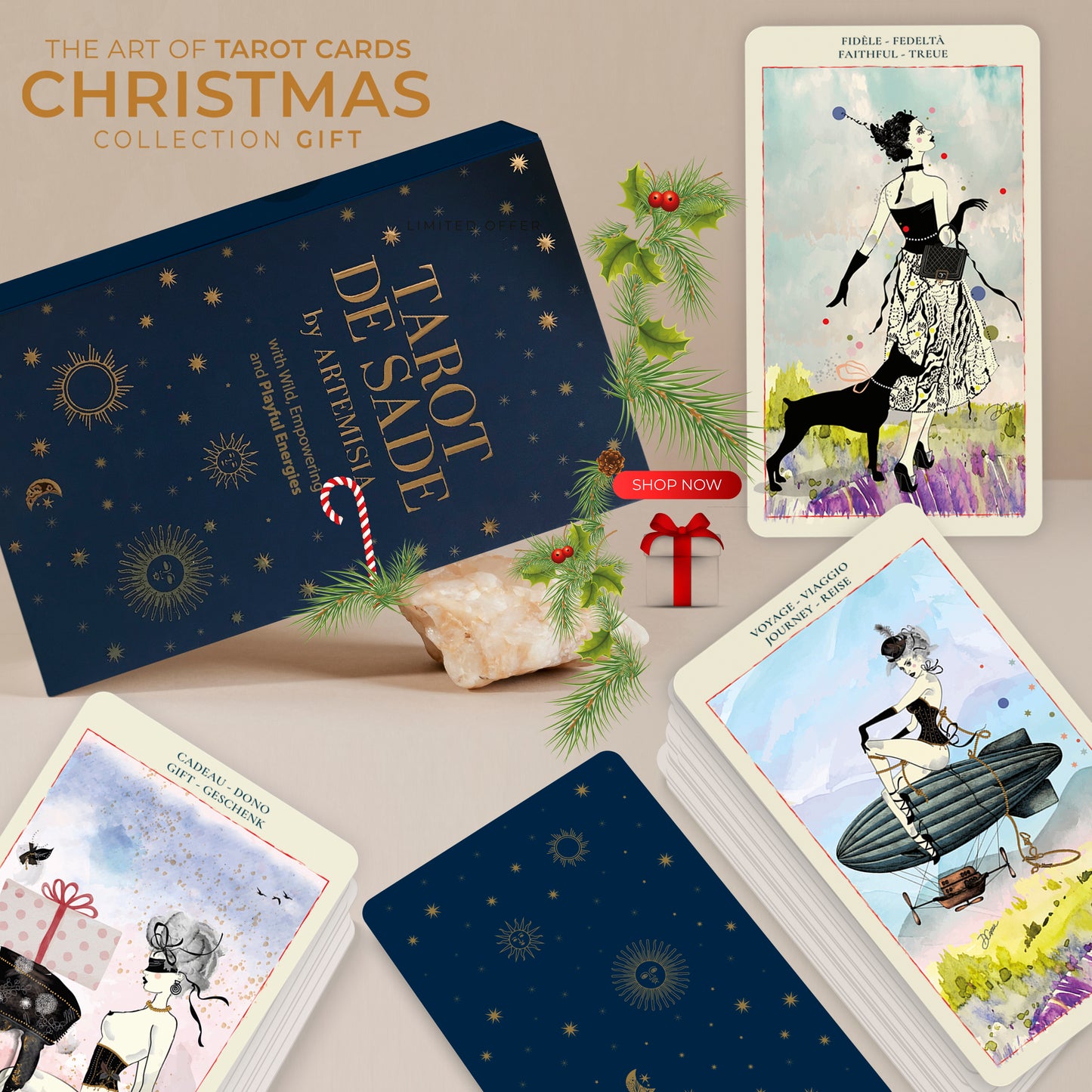 The Magic Tarot - 54 Oracle Rare Cards - Premium Collection Deck - Venezia Artisan - Limited Edition Christmas Gift