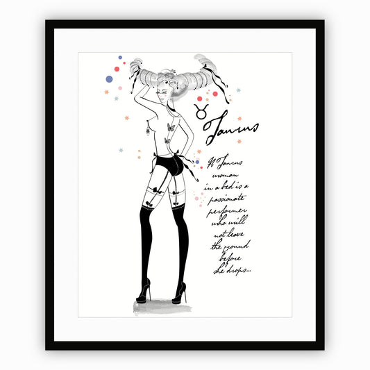 Taurus - AstroPinUp - Zodiac - Art Print