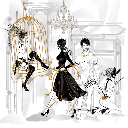 Elegance in Obedience - mixed-media drawing