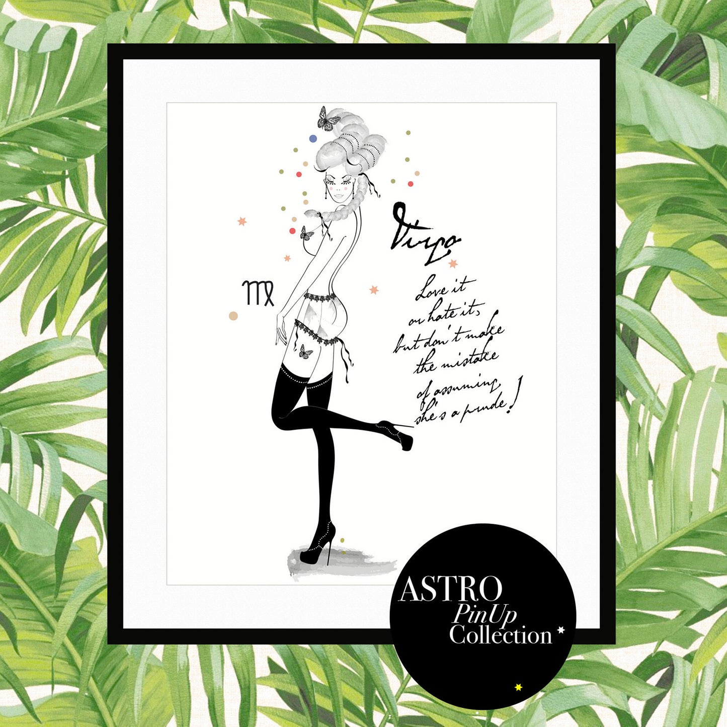 Virgo - AstroPinUp - Zodiac - Art Print