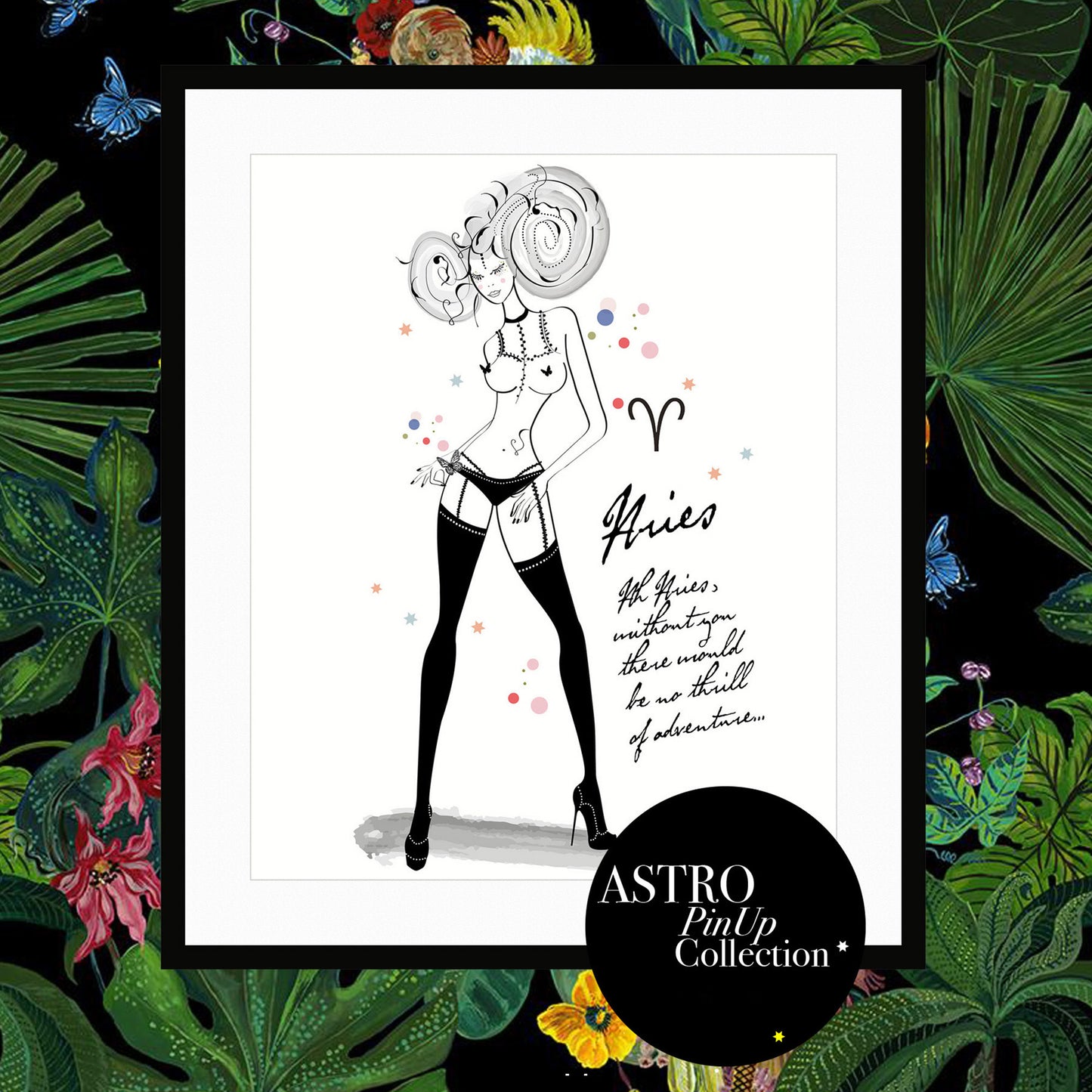 Aries - AstroPinUp - Zodiac - Art Print