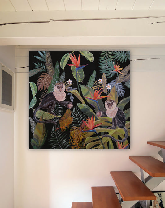 Jungle N°2 - Two Monkeys - Painting
