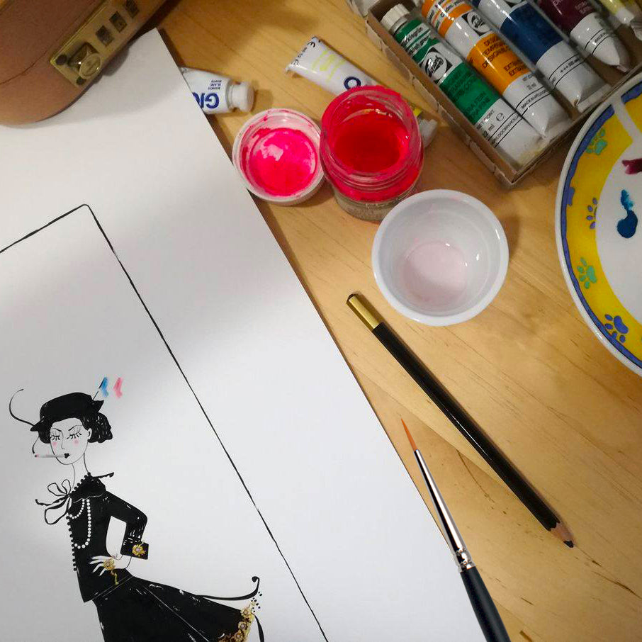 Coco Chanel - Ink Drawing